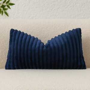 LIONEL MB Textile Soft Plush 12x20 Inch Lumbar Pillow Cover 1 Pack