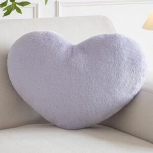 LIONEL MB Heart Pillow, Heart Shaped Pillow for Bed Couch, Soft Decorative Heart Throw Pillow, Cute Decorate Pillows, Heart Pillows for Bedroom Living Room (Lavender Purple, Medium 15.7"x11.8")